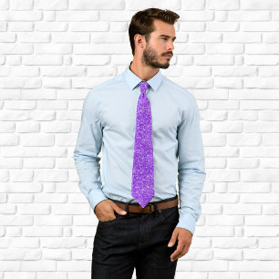 Luxury Sparkly Bright Violet Glitter Tie