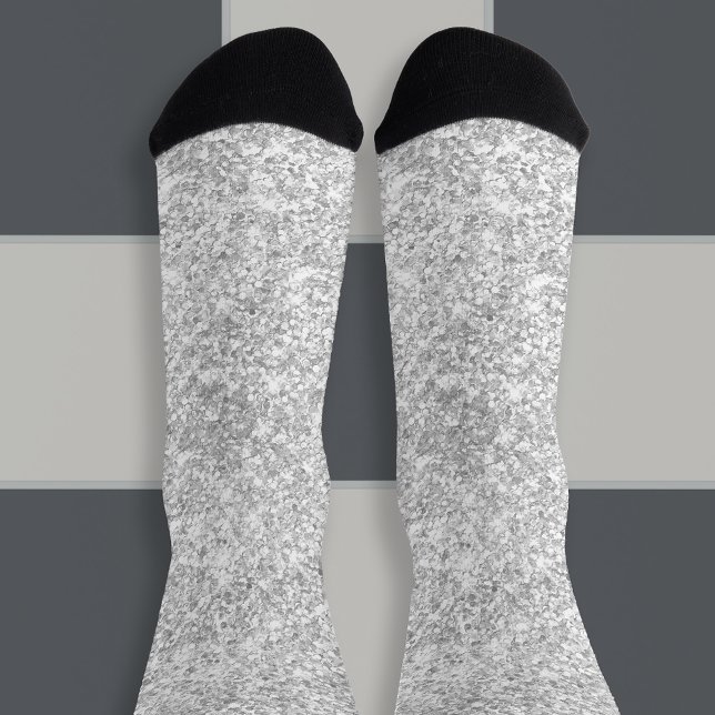 Luxury Sparkly Light Silver Grey Glitter Socks (Light Silver Grey Glitter Socks)