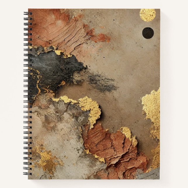 Luxury Spiral Notebook with Abstract Earthy Design (Front)
