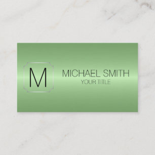 Luxury Stainless Steel Metal Monogram #8 Business Card