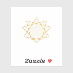 Luxury Starburst Fine Line Gold Wedding Sticker