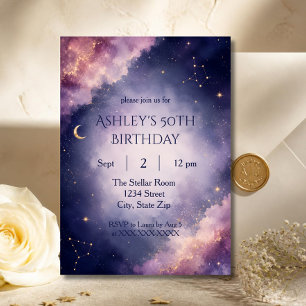 Luxury Starlit 50th Birthday Invitation Elegance