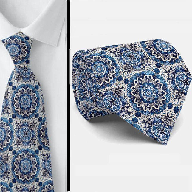 Luxury Statement Moroccan Tiled Faux Silk Neck Tie (Creator Uploaded)