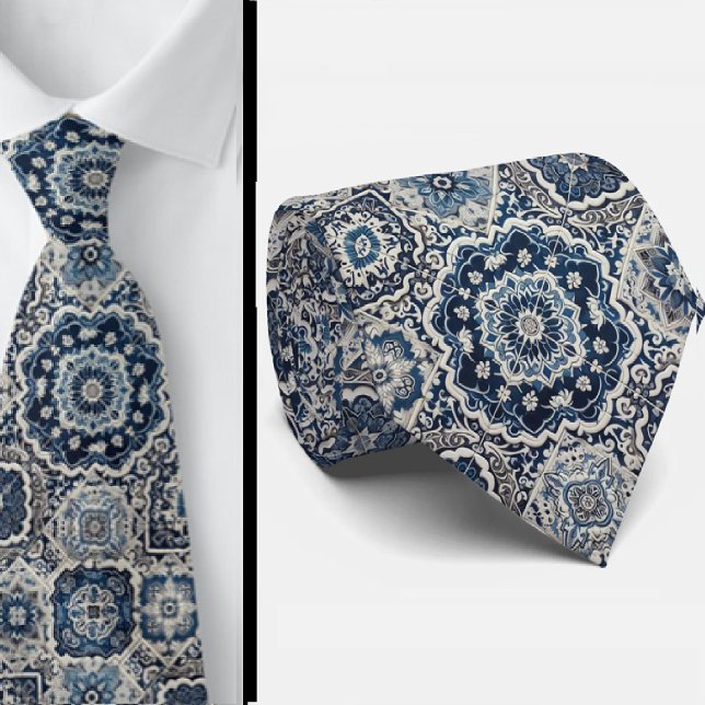 Luxury Statement Moroccan Tiled Faux Silk Neck Tie (Creator Uploaded)