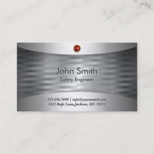 Luxury Steel Safety Engineer Business Card