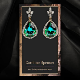  Luxury Stone Bordered Custom Earring Display Business Card
