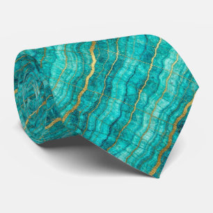 Luxury Stone Tie Turquoise, Teal & Gold Marble