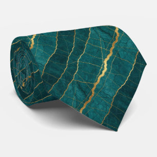 Luxury Stone Tie Turquoise, Teal & Gold Marble