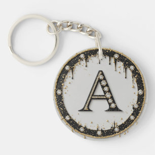 Luxury Style Initial Letter A Pearl Gift Key Ring