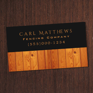 Luxury Style Wood Fence Design Fencing Company Business Card