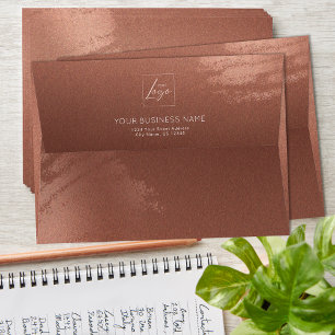 Luxury Stylish Bronze Business Name Logo Envelope