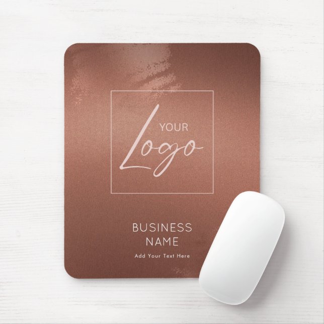 Luxury Stylish Bronze Business Name Logo Mouse Pad (With Mouse)