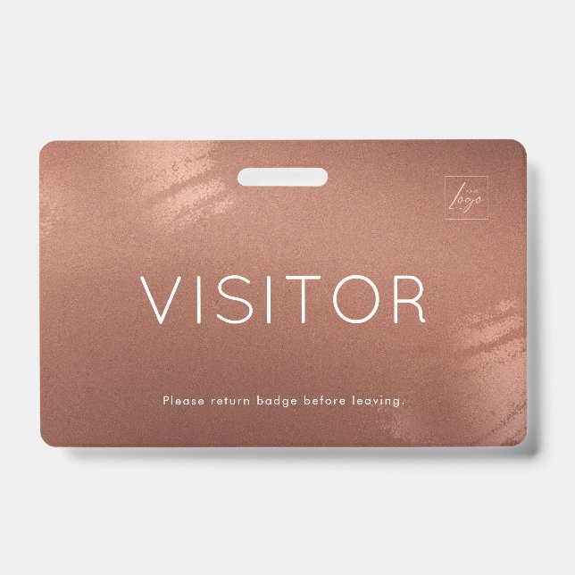 Luxury Stylish Bronze Business Visitor ID Badge (Front)
