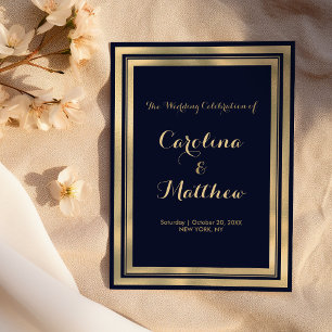 Luxury stylish modern navy blue gold Program