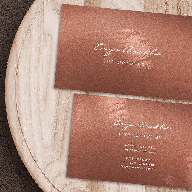 Luxury Stylish Script Bronze Business Card (Luxury Stylish Script Bronze Business Card)