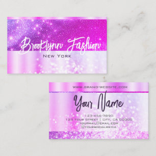 Luxury Stylish Vibrant Girly Pink Chic Ombre Frame Business Card