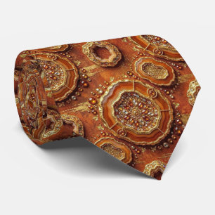 Luxury Suit Tie Rust + Gold Geode Neck Tie