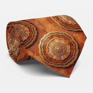 Luxury Suit Tie Rust + Gold Geode Neck Tie
