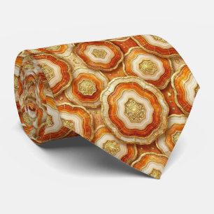 Luxury Suit Tie Rust + Gold Geode Neck Tie