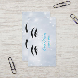 Luxury Sweet Blue Makeup Business Card