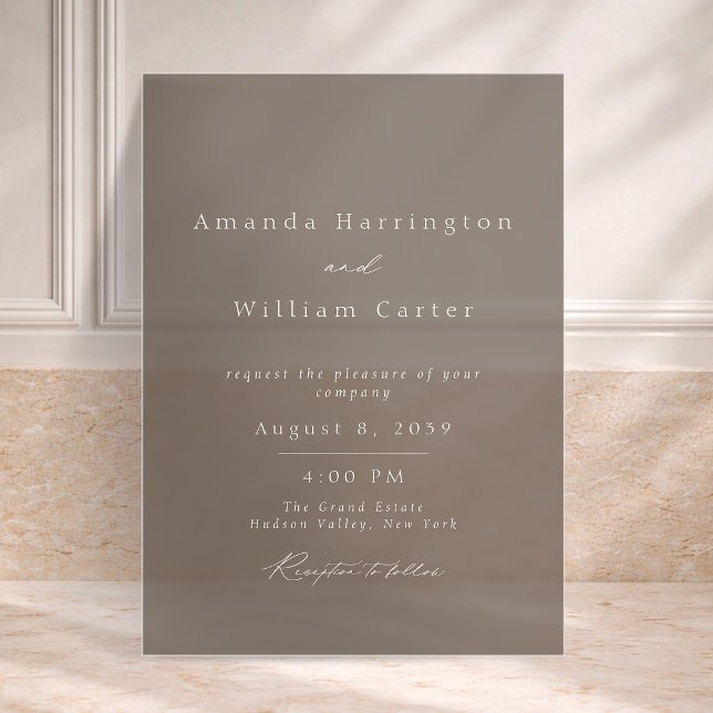 Luxury Taupe Acrylic Wedding Invitation (Creator Uploaded)
