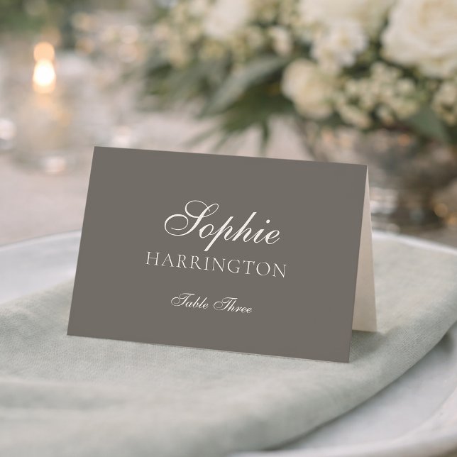 Luxury Taupe Wedding Place Card  (Creator Uploaded)