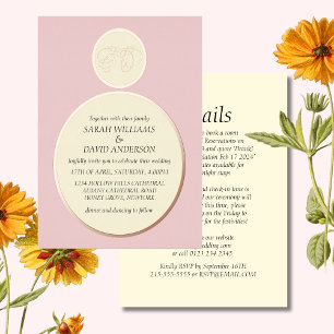Luxury Tea Pink Rose Gold Minimal Foil Invitation