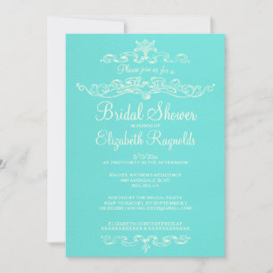 Luxury Teal Bridal Shower Invitations