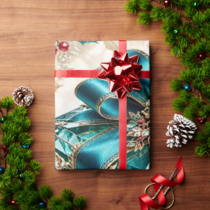 Luxury Teal Christmas Gift Wrapping Paper