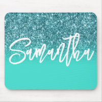 Luxury Teal Glitter Turquoise Ombre Personalised