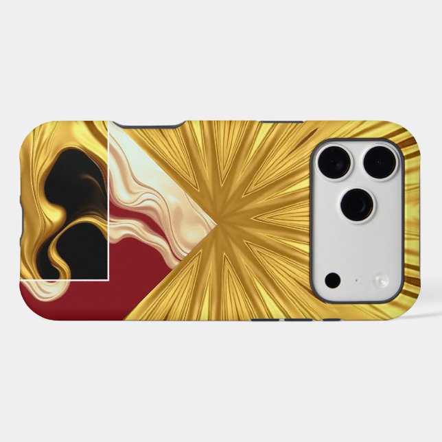 Luxury Tech Armor: Crimson & Gold Achempong Design (Back (Horizontal))