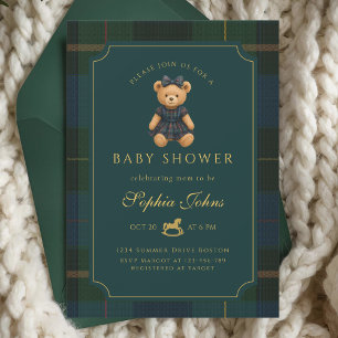 Luxury Teddy Bear baby shower  Invitation
