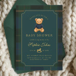 Luxury Teddy Bear baby shower  Invitation<br><div class="desc">Preppy Polo Teddy Bear Baby Shower Invitation,  Vintage plaid teddy bear Polo Luxury baby shower I Invitation.</div>