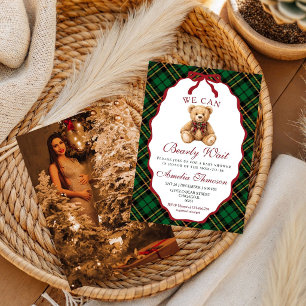 Luxury Teddy Bear Christmas baby shower Invitation