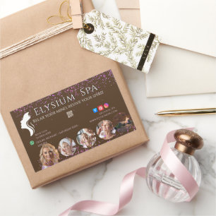 Luxury Terracotta Gold Spa Beauty Wellness QR  Rectangular Sticker