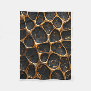 Luxury Textured Leather With Golden Accents Fleece Blanket