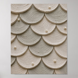 Luxury Textured Scallop Wall Art | Neutral Beige