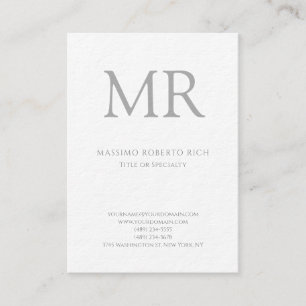 Luxury Thick Modern Monogram Plain Minimalist Business Card