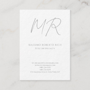 Luxury Thick Modern Monogram Plain Minimalist Business Card