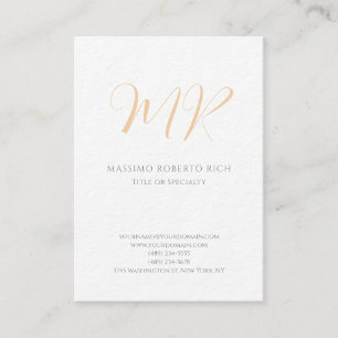 Luxury Thick Modern Monogram Plain Minimalist Business Card
