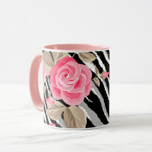 Luxury Tiger Rose Trendy Line Mug