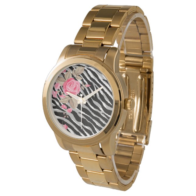 Luxury Tiger Rose Trendy Line Watch (Angled)