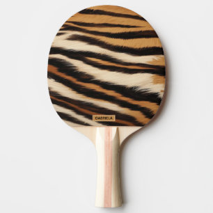 Luxury Tiger Skin Faux Fur Wild Animal Stripe Ping Pong Paddle