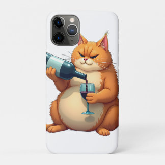 Luxury Tipsy Cat Modern Art Illustration iPhone 11 Pro Case