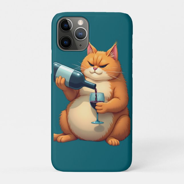 Luxury Tipsy Cat Modern Art Illustration Case-Mate iPhone Case (Back)