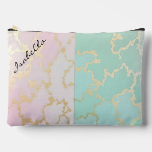 Luxury Trendy Blush Pink Soft Mint Gold Collection Accessory Pouch
