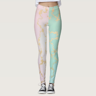 Luxury Trendy Blush Pink Soft Mint Gold Collection Leggings