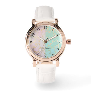 Luxury Trendy Blush Pink Soft Mint Gold Collection Watch