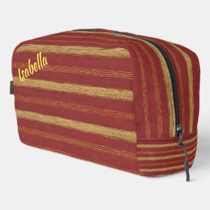 Luxury Trendy Burgundy Gold Linen Collection Dopp Kit