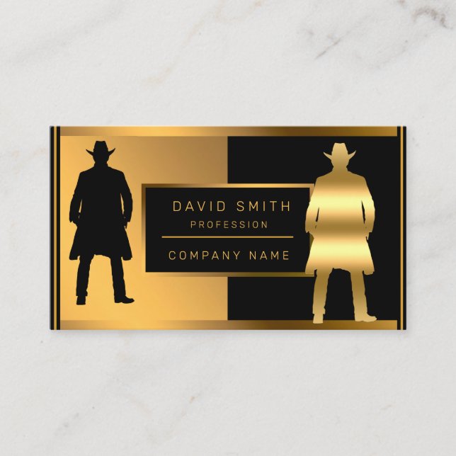 Luxury Trendy Fashion Add Your Text For-Him Business Card (Front)